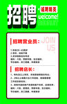 绿色背景招聘信息海报