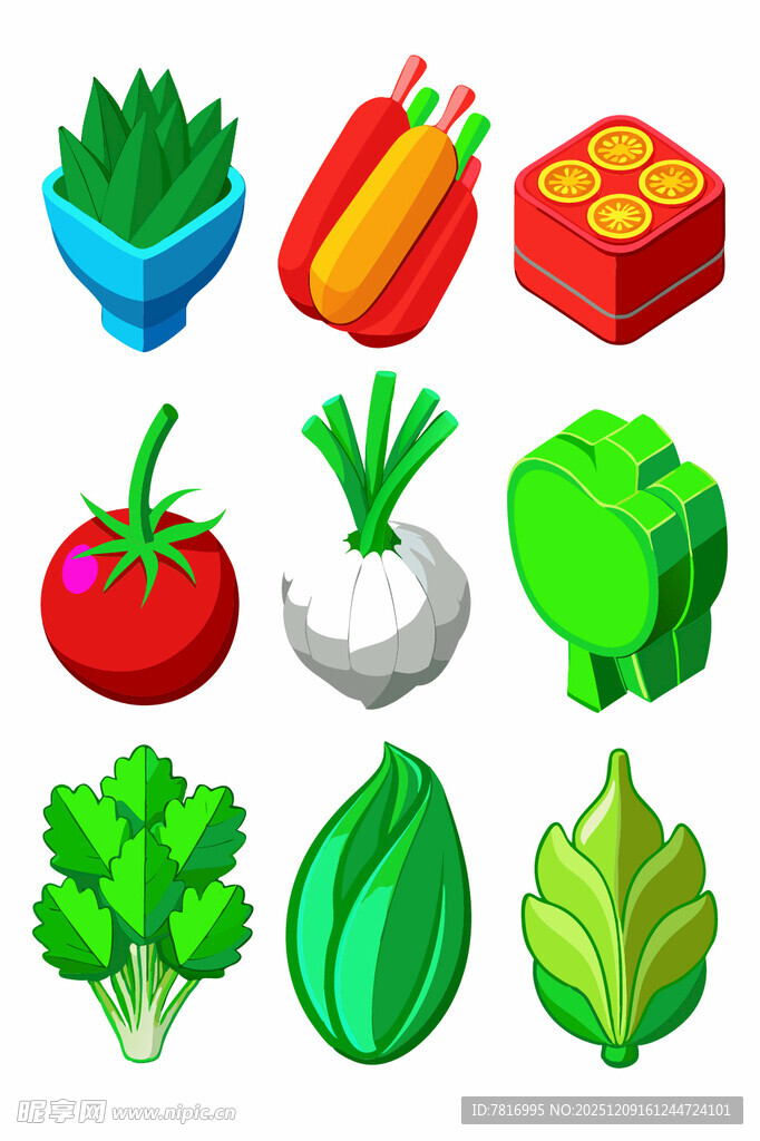立体卡通蔬菜集合