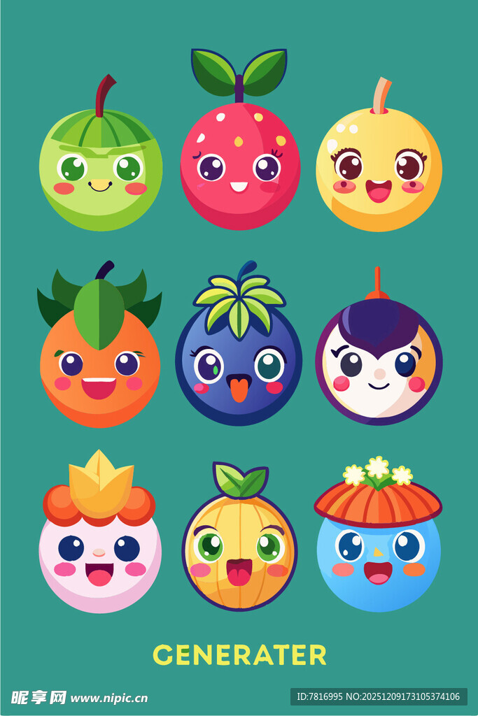 可爱水果卡通形象集合