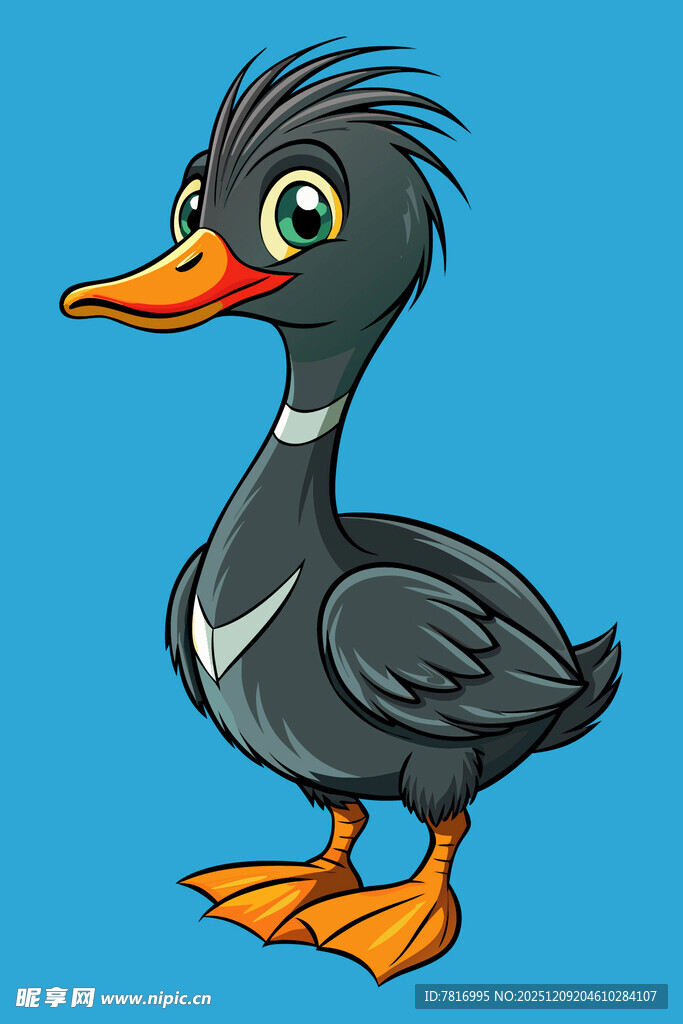 卡通黑羽小鸭