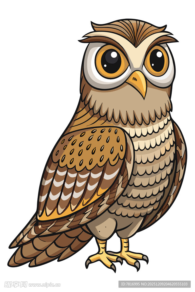 可爱卡通猫头鹰形象