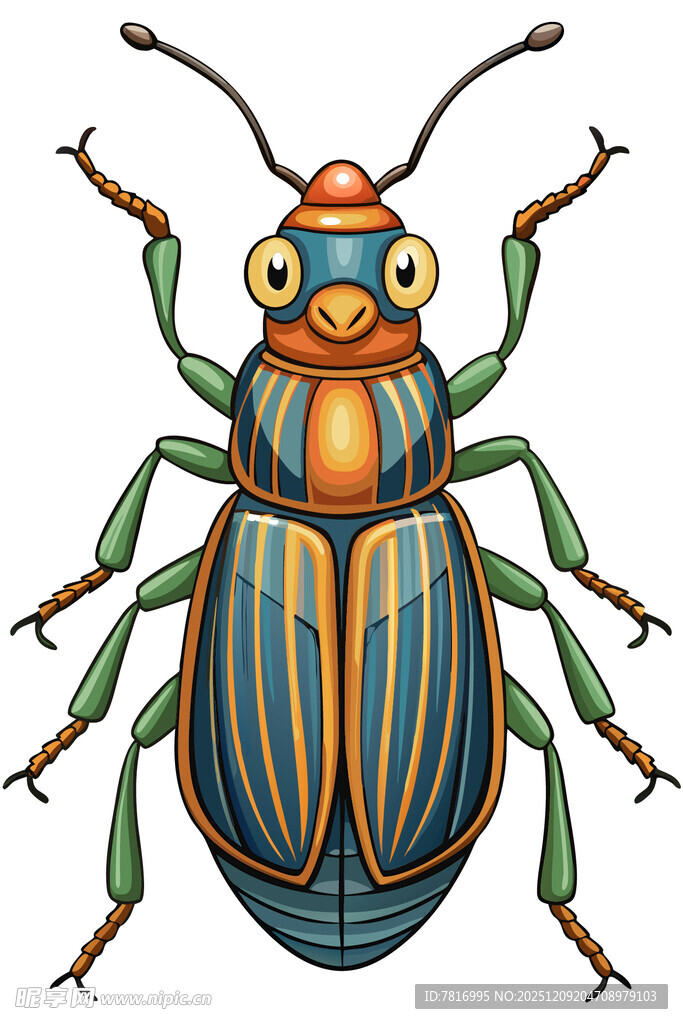 彩色甲虫插画