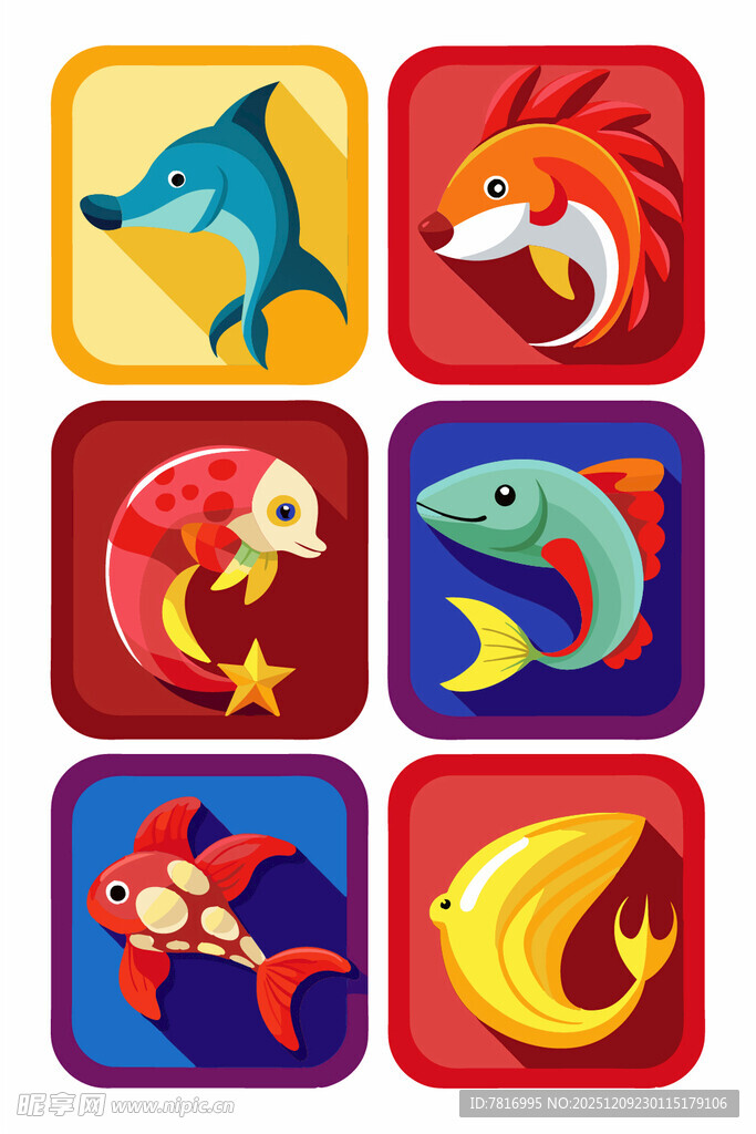 卡通海洋生物游戏图标