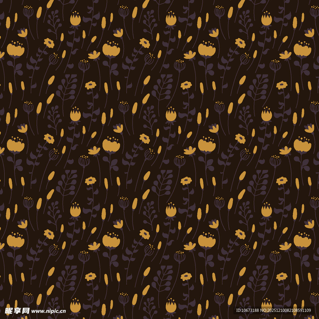 复古金色花卉图案背景