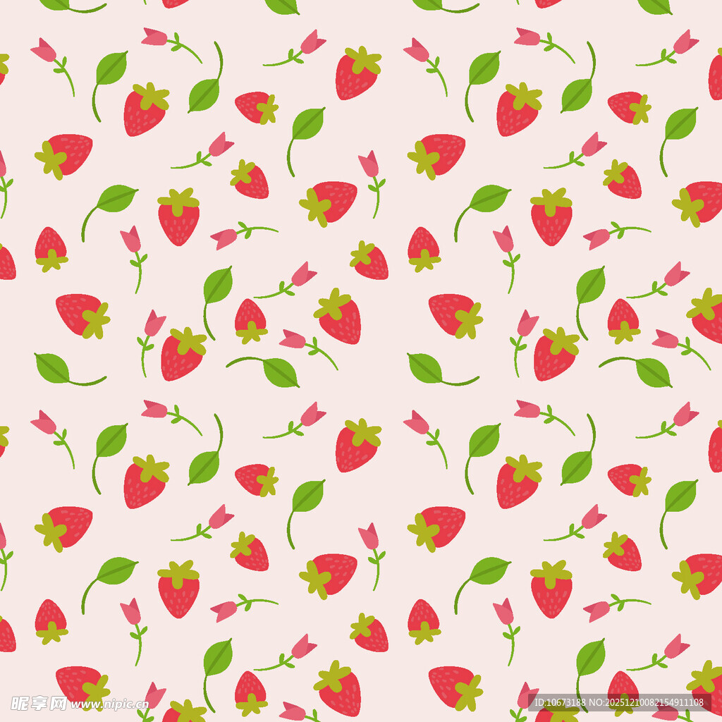 草莓图案的清新背景图