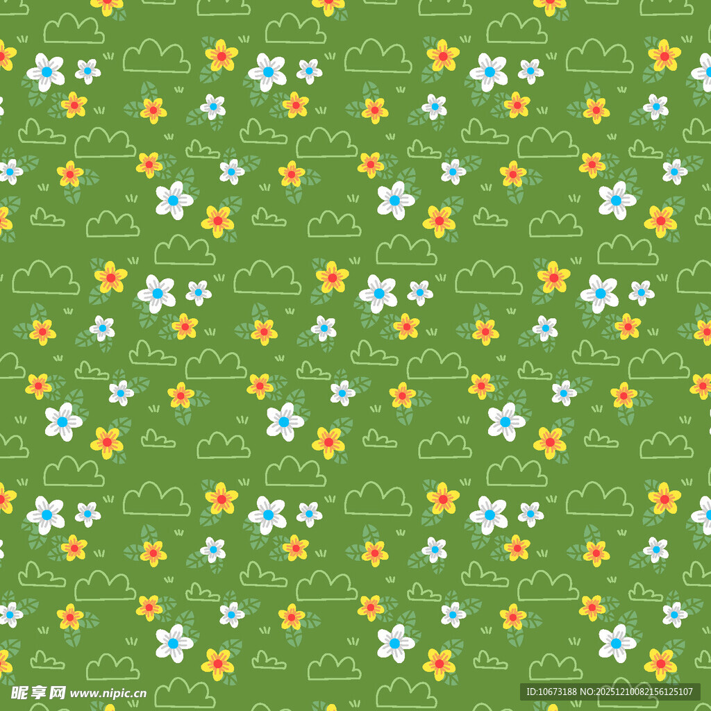 绿色底小碎花图案背景