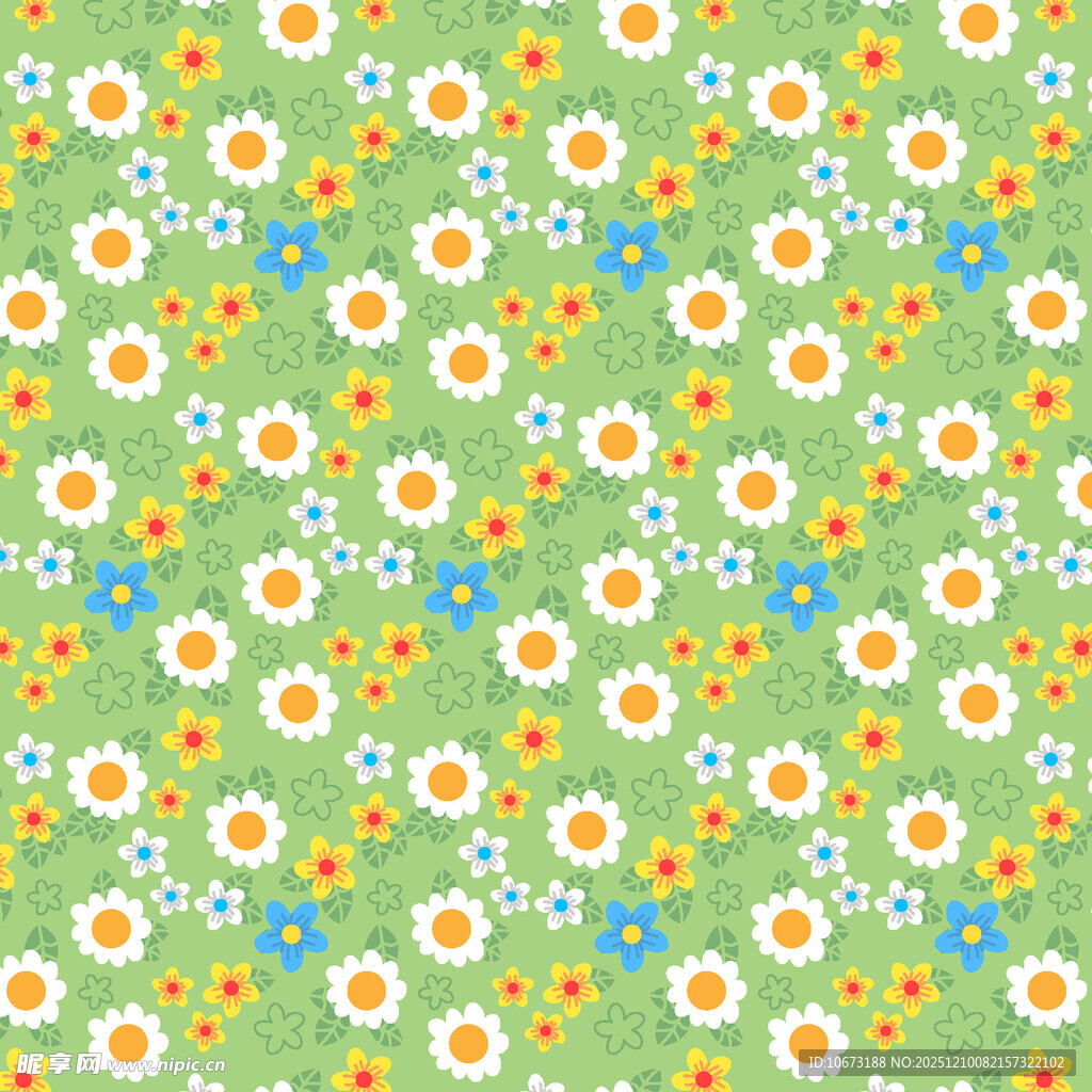 清新碎花绿色背景图案