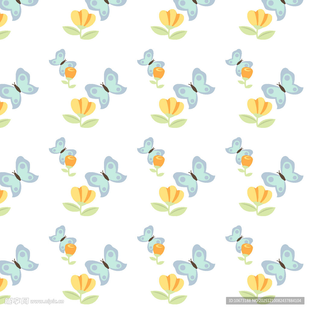 蝴蝶花朵图案背景图