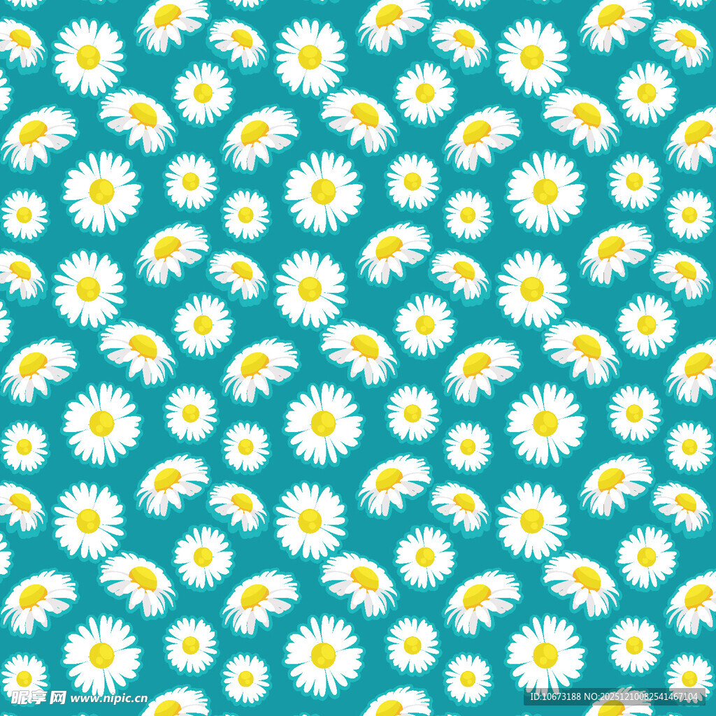 清新雏菊图案背景