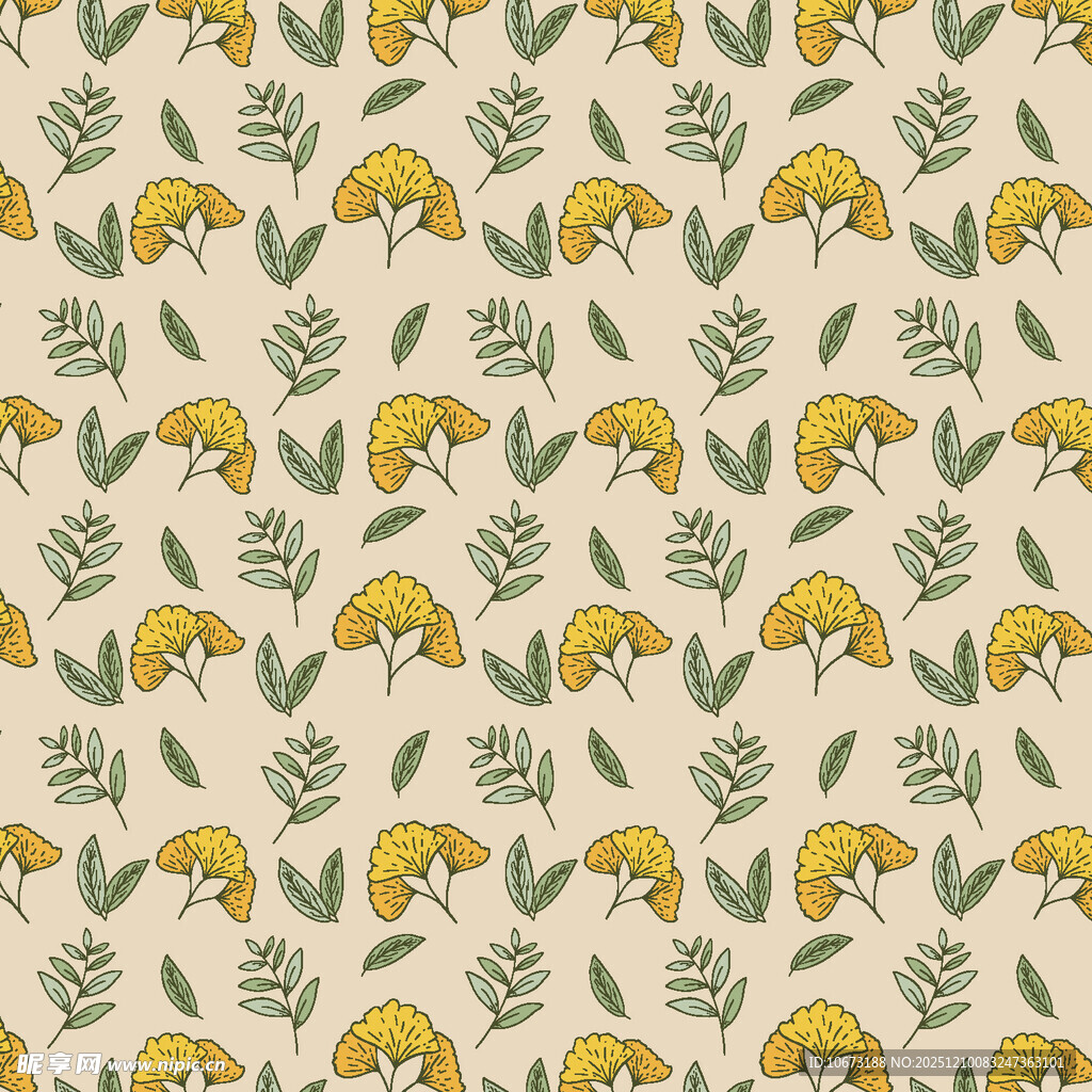 卡通动物与植物图案背景