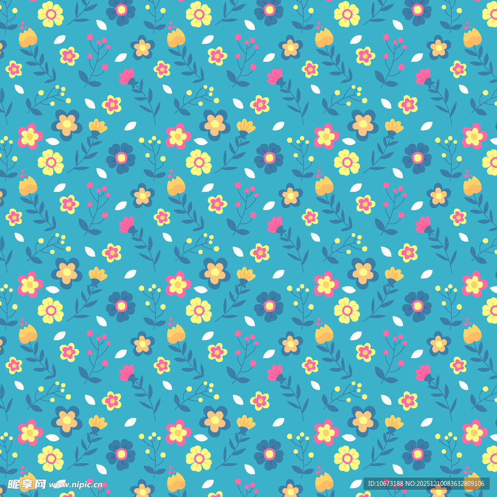 蓝色多彩卡通图案背景