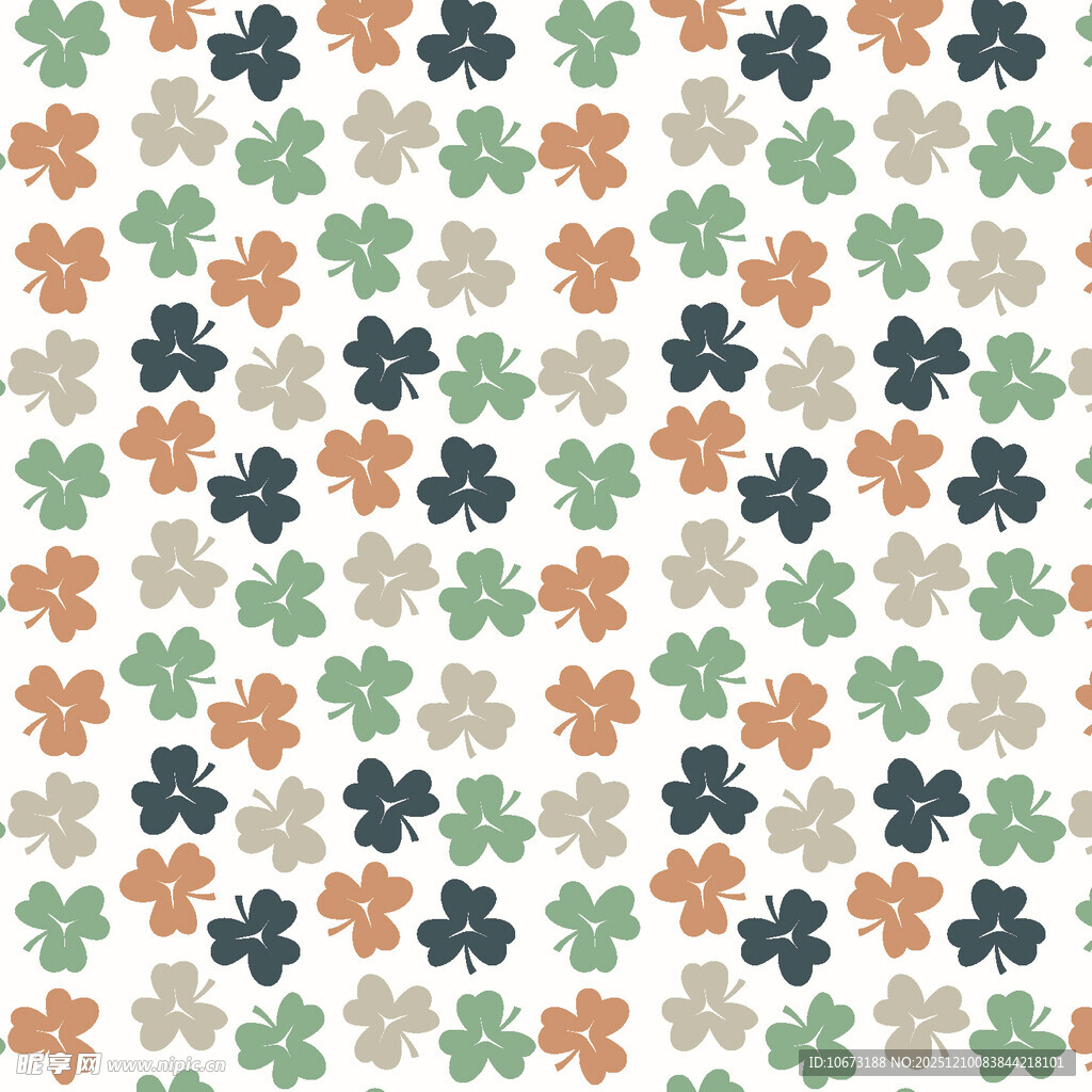 多彩三叶草几何图案背景