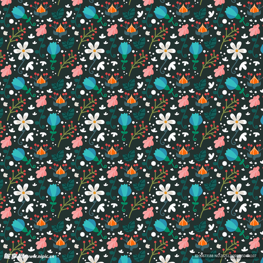 复古花卉几何图案纹理