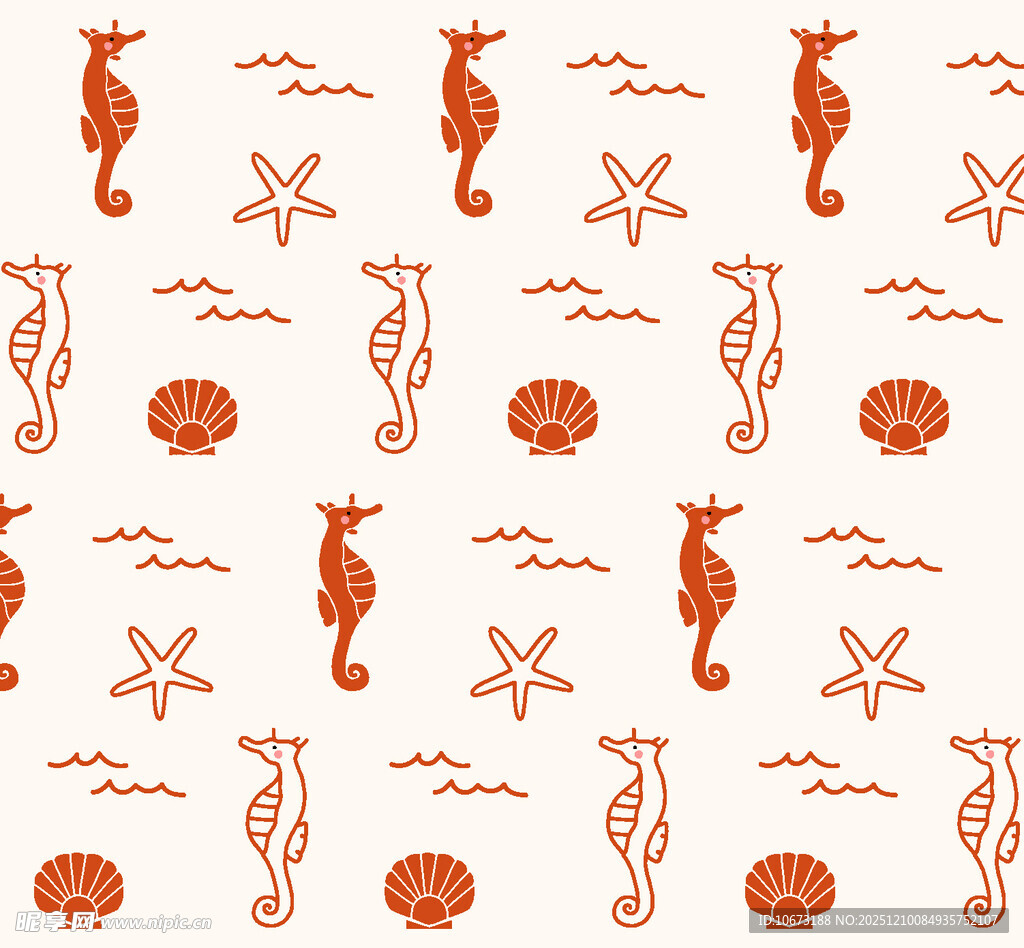 海马海星图案的精美背景