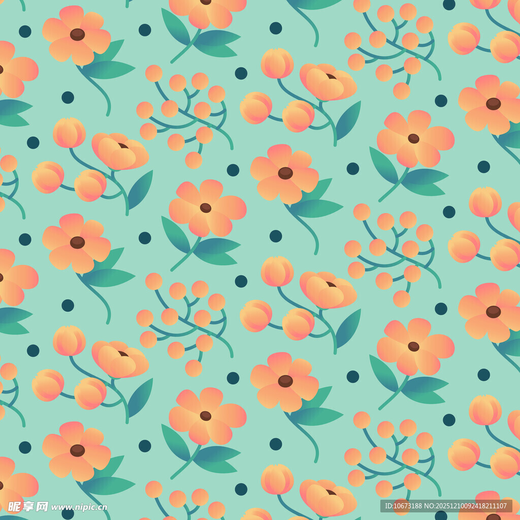 清新花卉图案背景设计