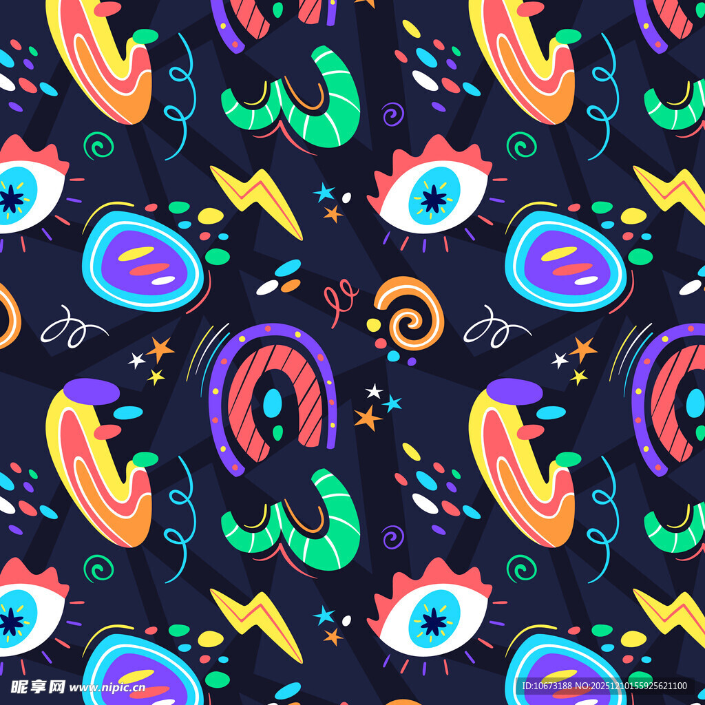 炫彩卡通图案背景
