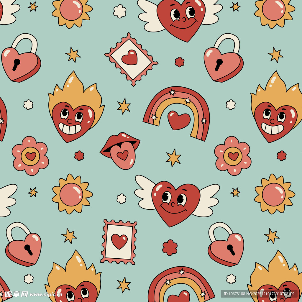可爱爱心图案背景