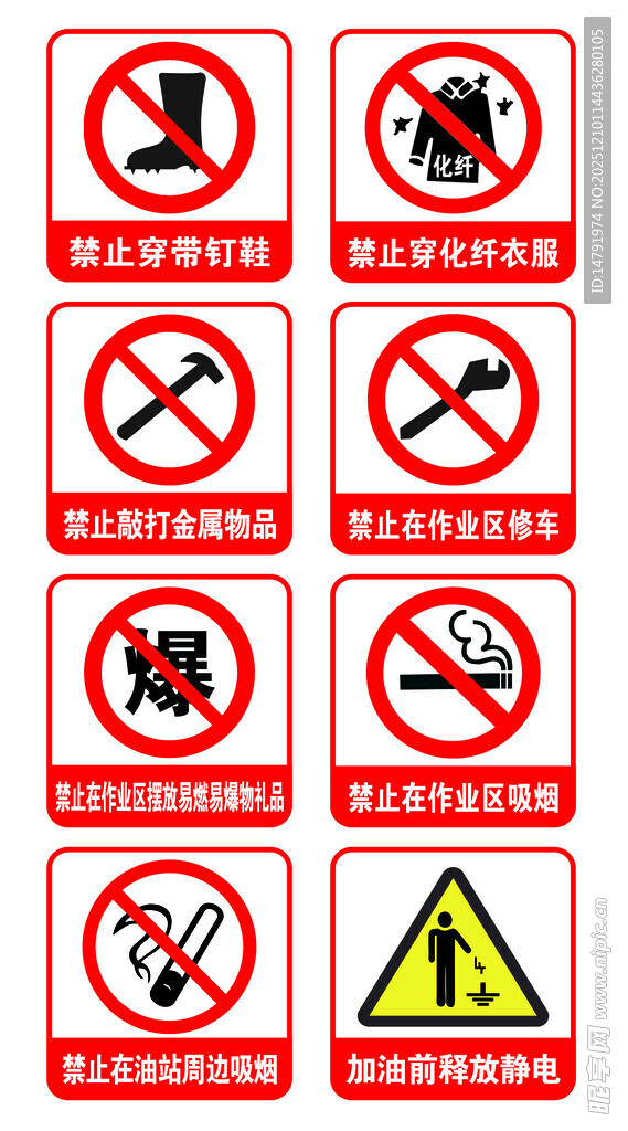工地安全警示标识集合