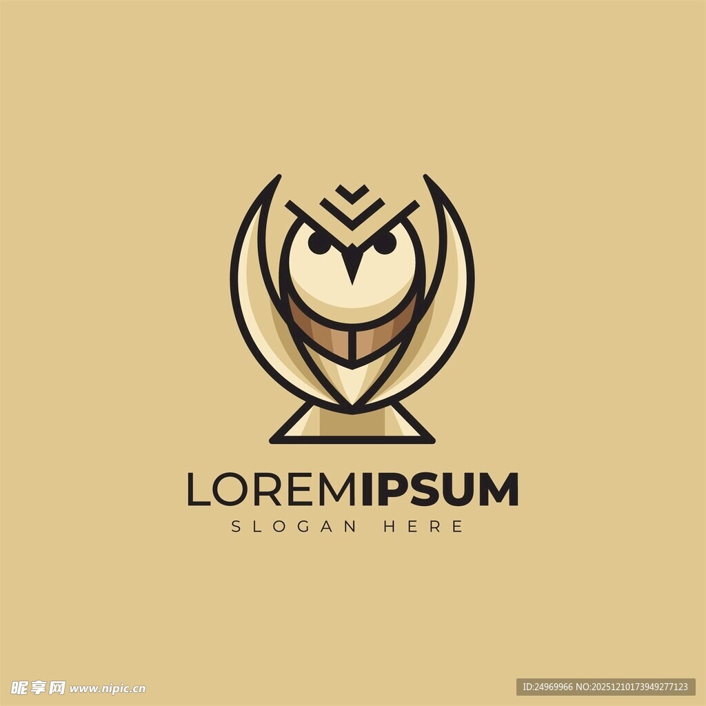 简约猫头鹰标志设计