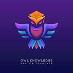 智慧猫头鹰知识标志设计