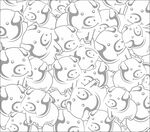 卡通动物无缝图案背景