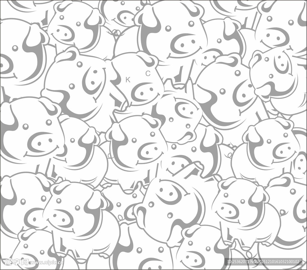 卡通动物无缝图案背景