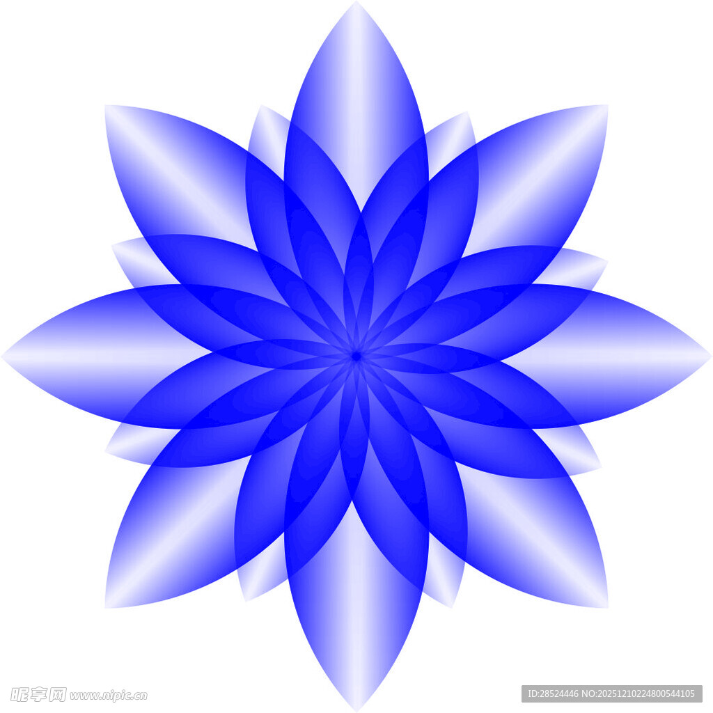 蓝色渐变花朵图案