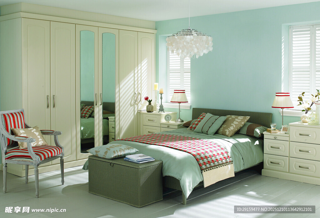 清新淡雅的简约卧室空间