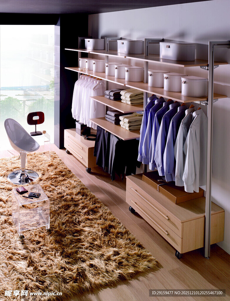 现代简约风开放式衣帽间