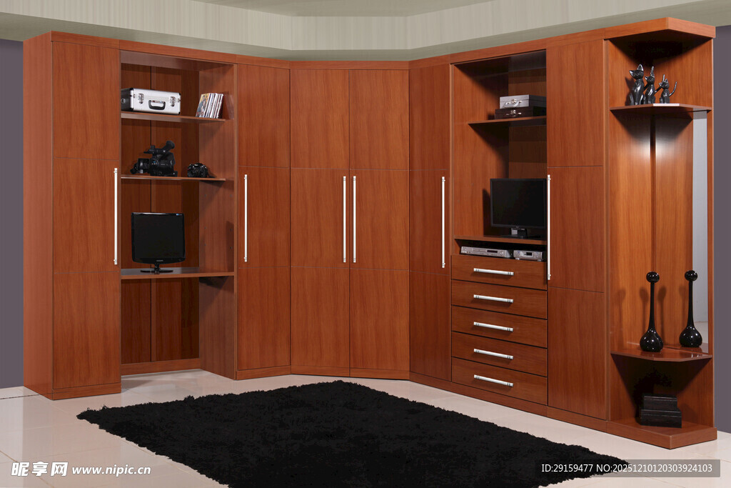 现代风格木质转角衣柜