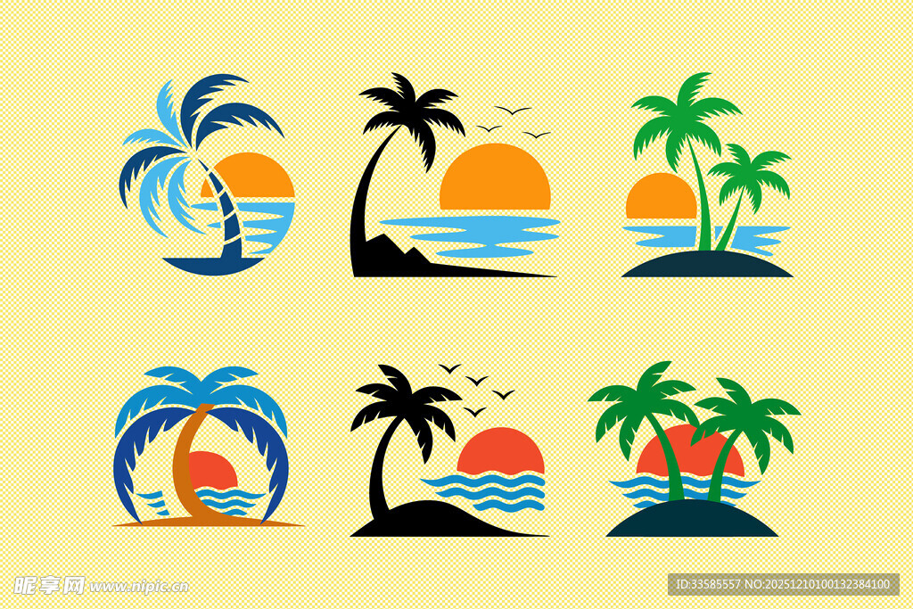 岛屿棕榈树插图