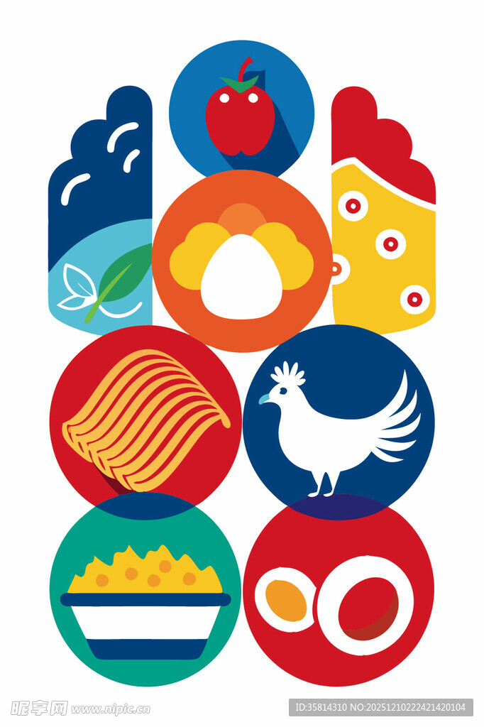 多样美食图标集合