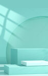 淡蓝色简约几何空间场景