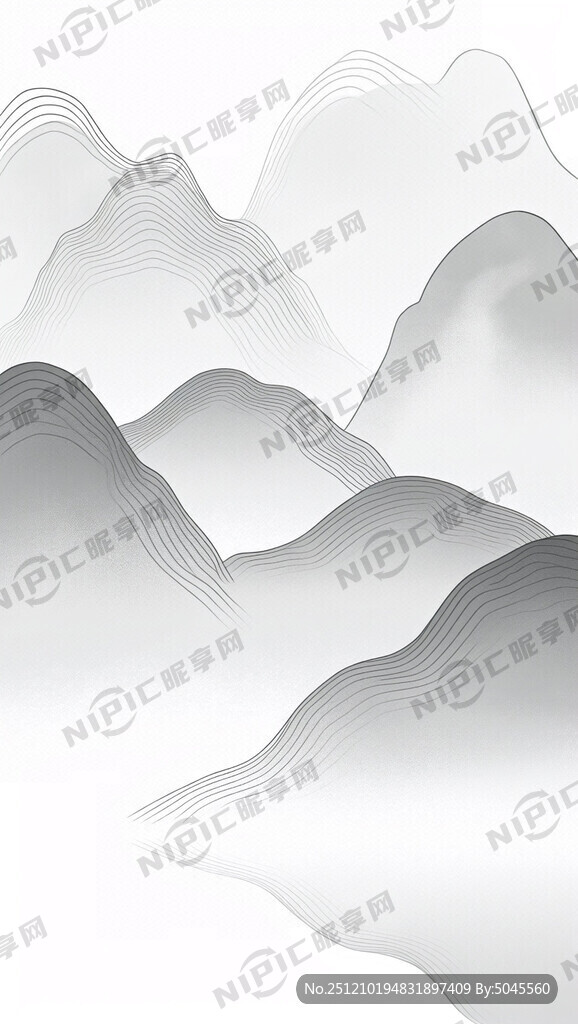 阳朔山水线条画