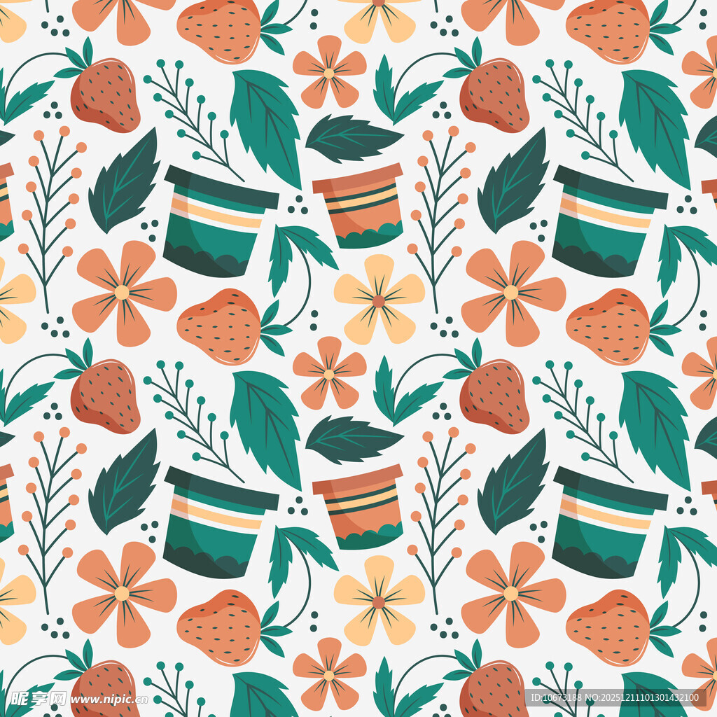 花卉盆栽图案背景