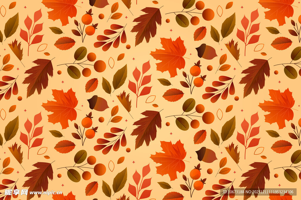 秋季树叶图案背景纹理