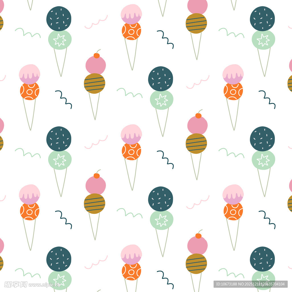 多彩冰淇淋图案背景