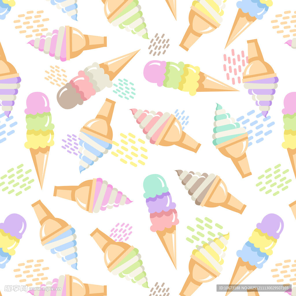 多彩冰淇淋图案背景