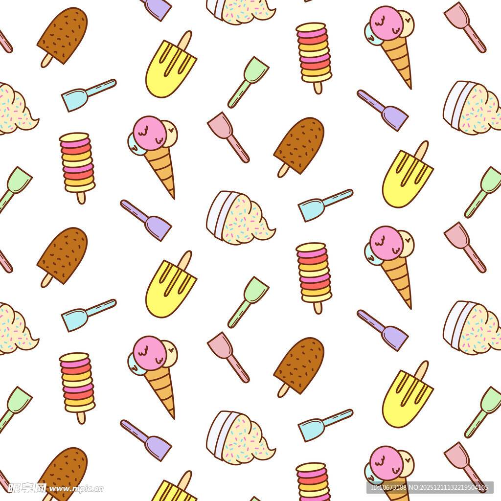 多彩冰淇淋图案背景