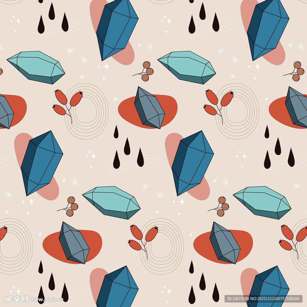 几何雨滴叶子图案背景