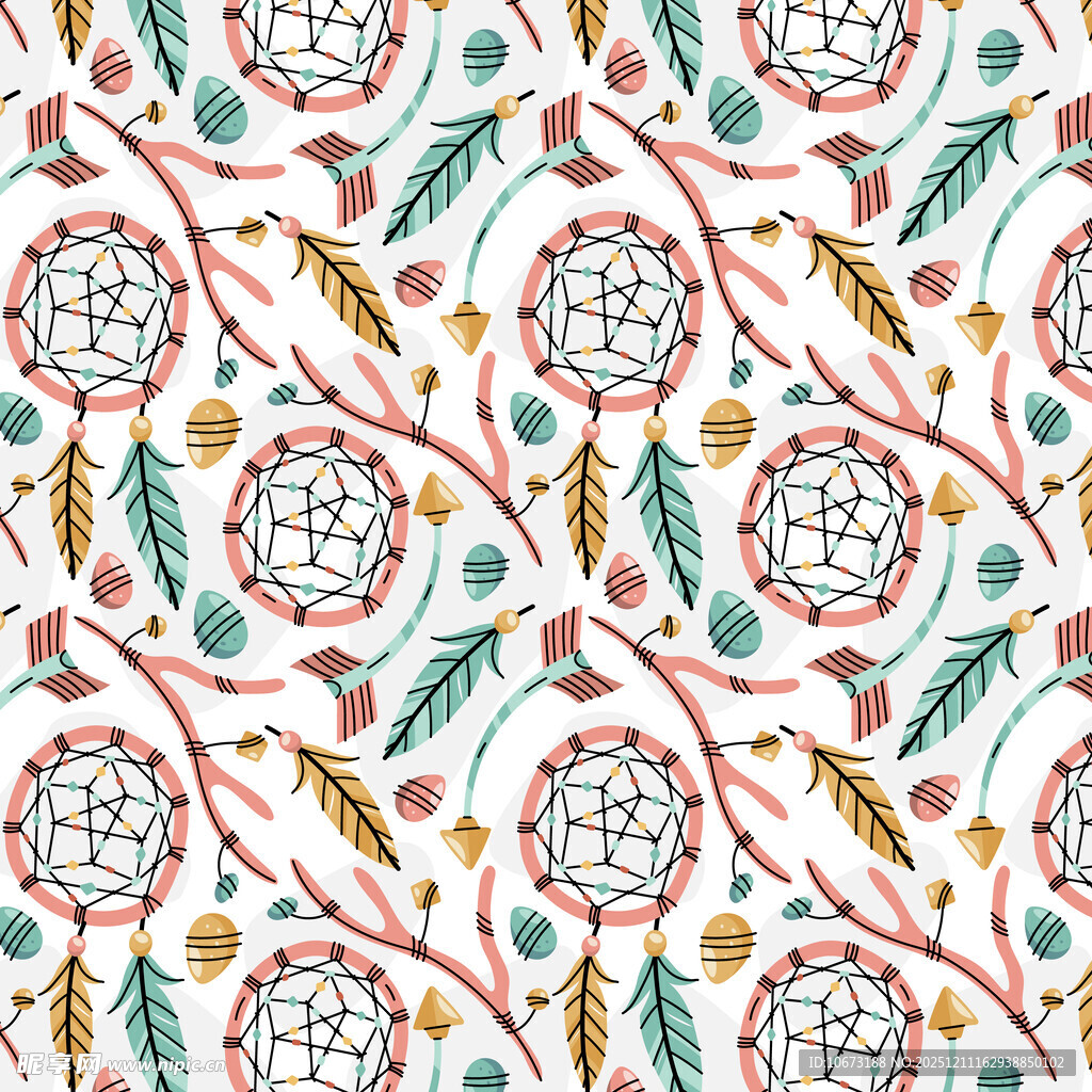 民族风梦幻捕手图案设计