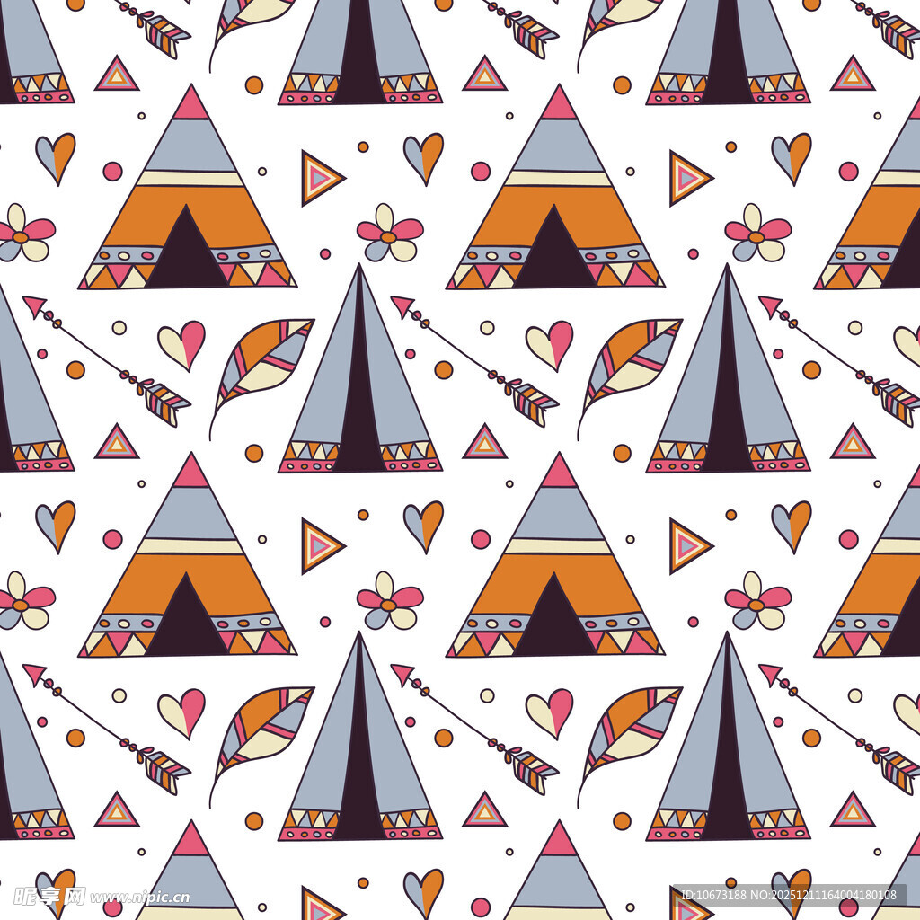 多彩帐篷图案无缝背景