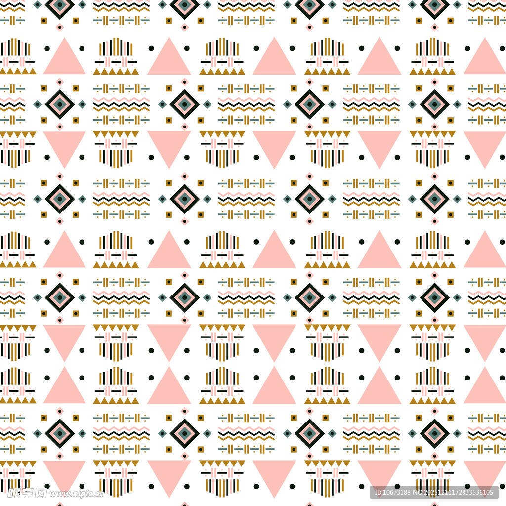 粉色几何图案无缝背景