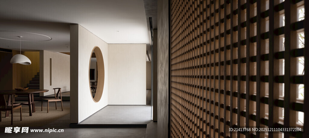 现代简约风室内木质隔断