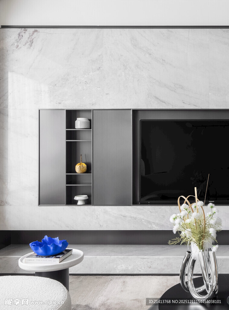 现代简约风客厅电视柜一角