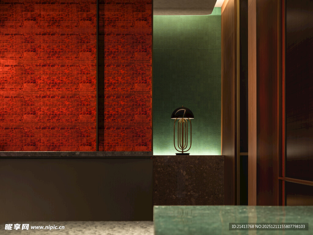 现代奢华室内接待区场景