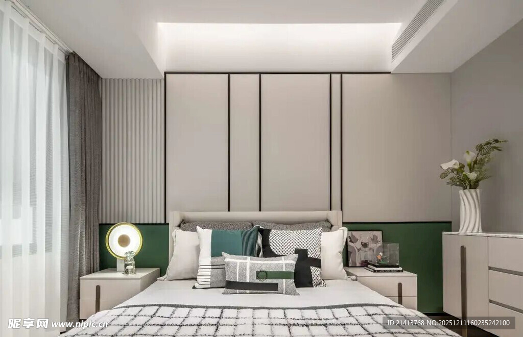 现代简约风卧室温馨场景