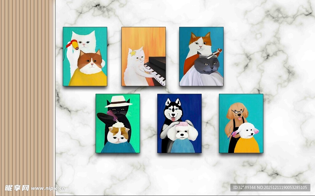 可爱动物插画卡片集合