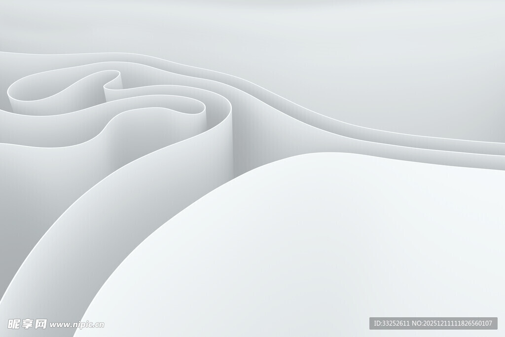 白色立体卷曲纸张纹理