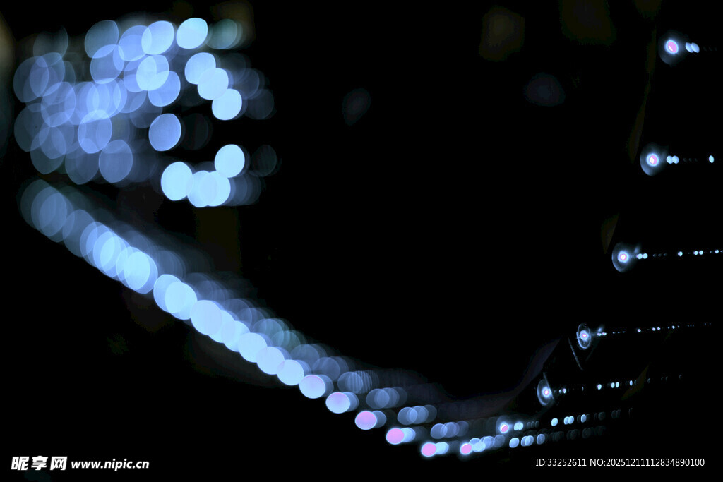 梦幻光斑夜景特写